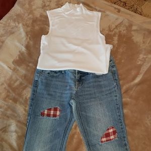 White Sleeveless Turtleneck, So Skinny Jeans